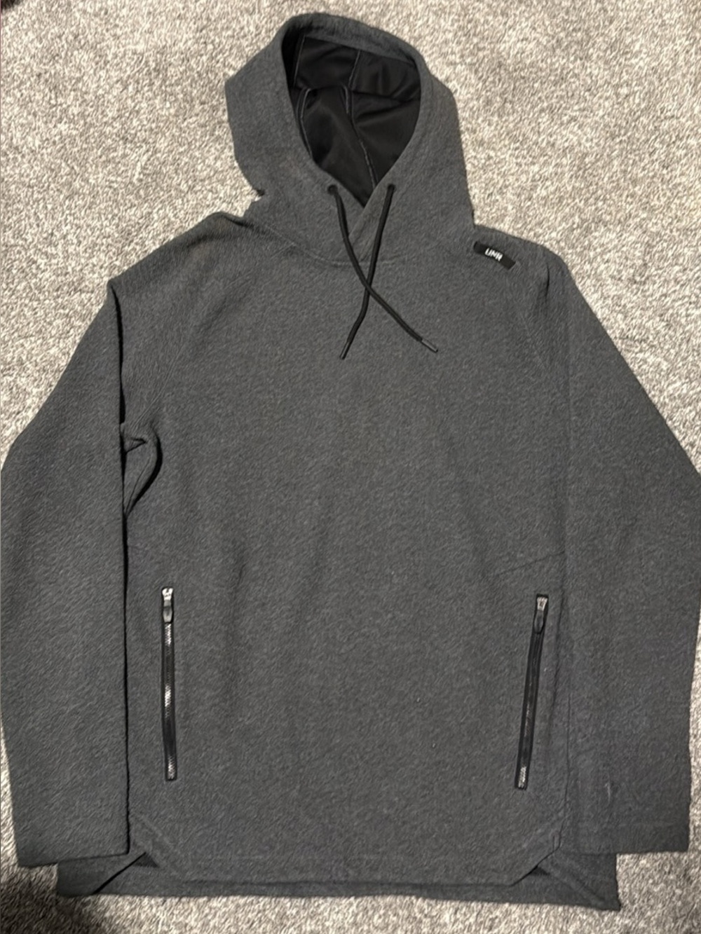 Unrl Men's Charcoal Evolution Hooded Performance Pullover XL